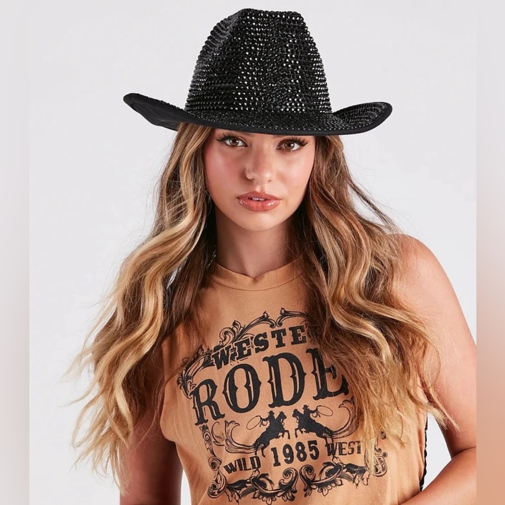 NWT Windsor Rhinestone Western Glitz Glam Cowboy Hat